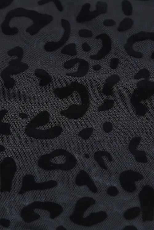 Body con estampado tipo leopardo de terciopelo