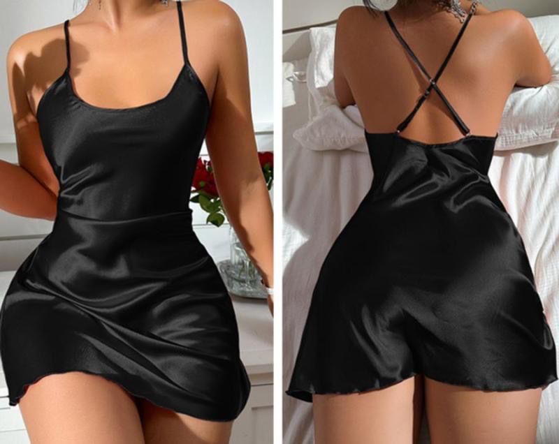 Pijama de vestido con espalda cruzada