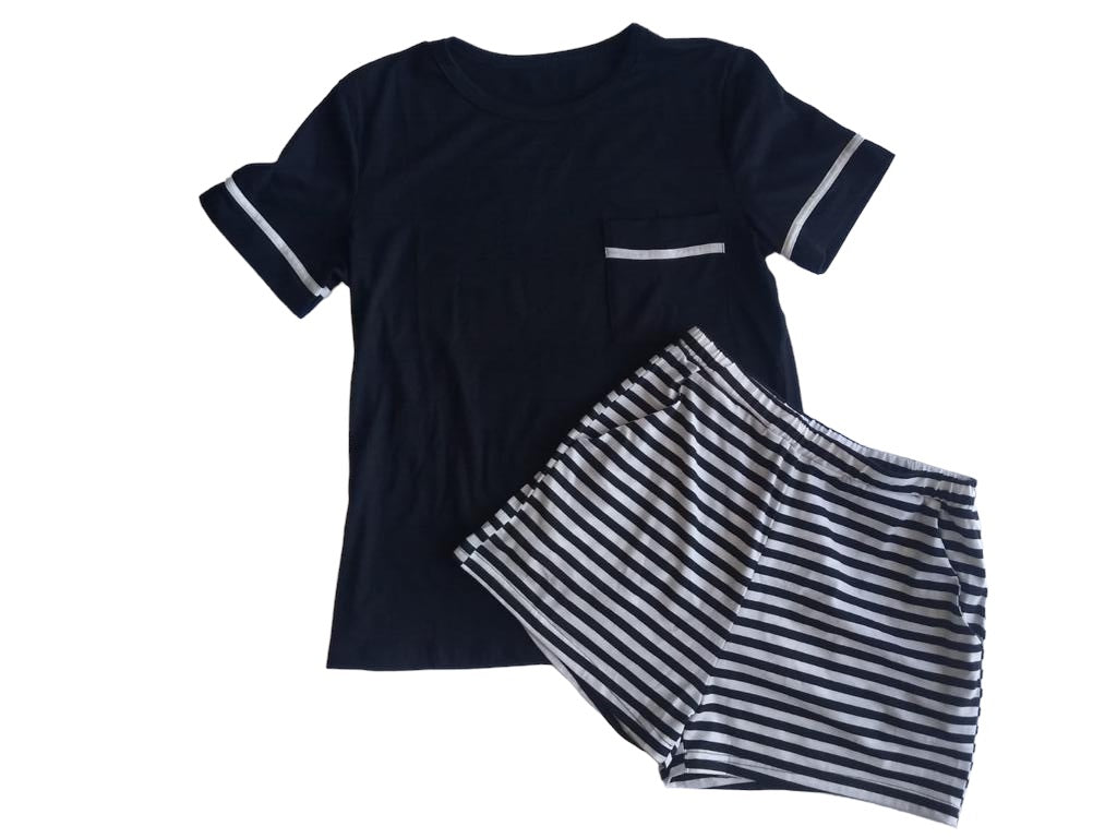 Pijama short rayas