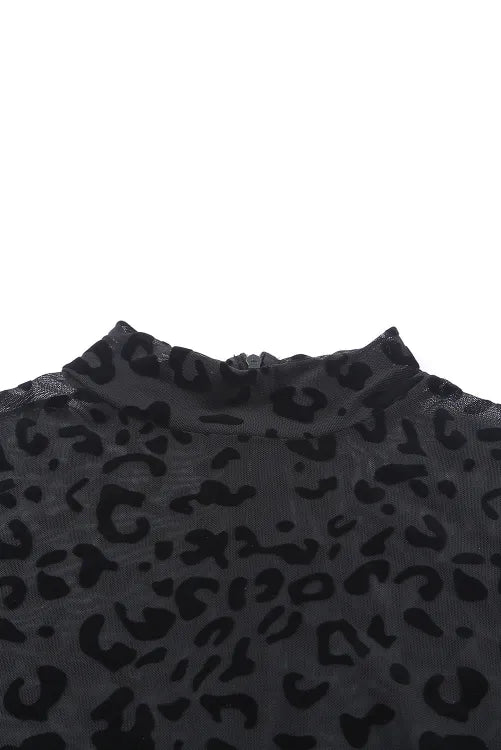 Body con estampado tipo leopardo de terciopelo