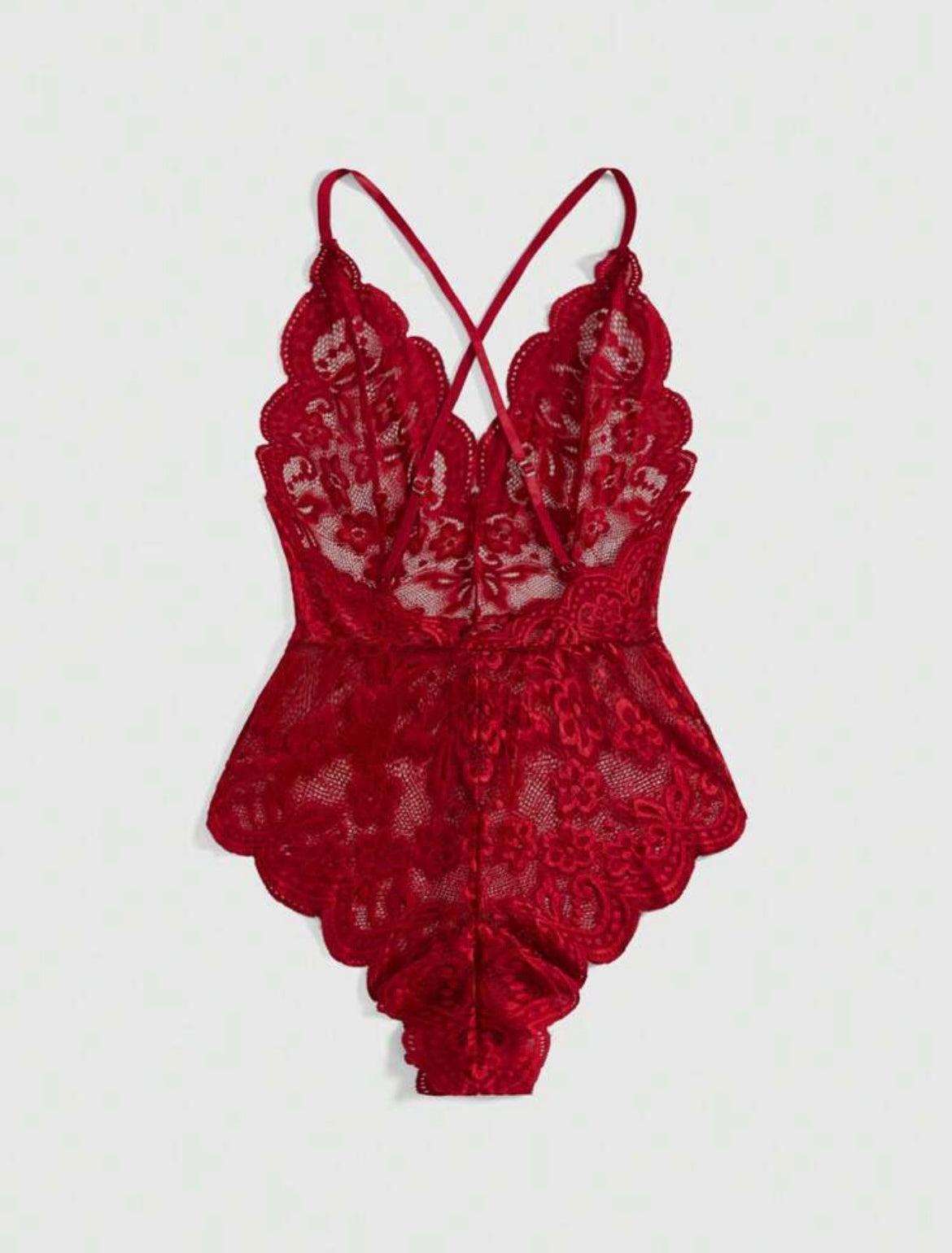 Body de encaje con espalda cruzada