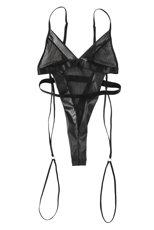 Body con liguero detalles en vinipiel