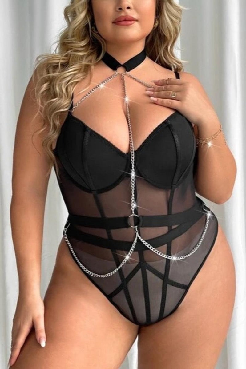 Body con choker y cadenas