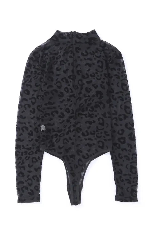 Body con estampado tipo leopardo de terciopelo