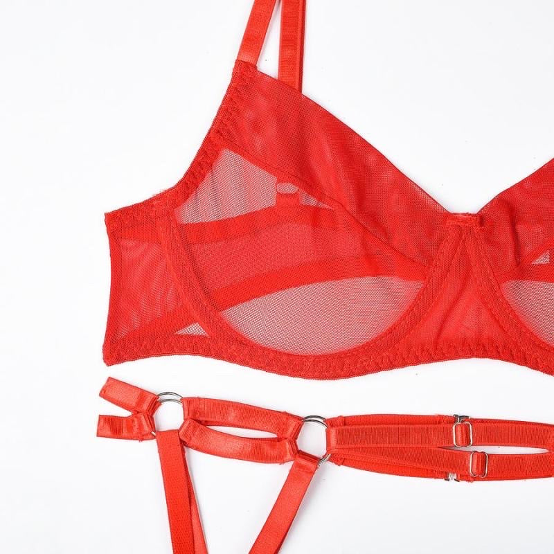 Coordinado transparente con liguero