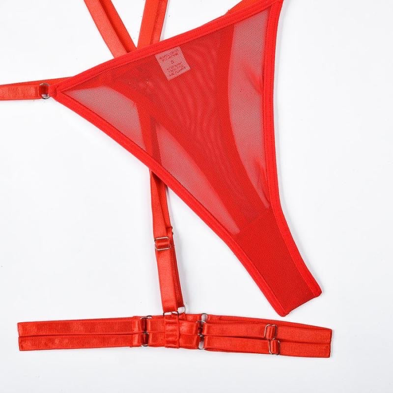 Coordinado transparente con liguero