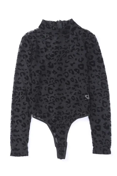 Body con estampado tipo leopardo de terciopelo
