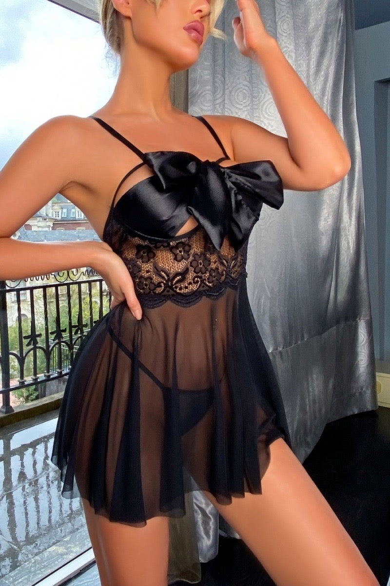 Baby doll con moño de satín
