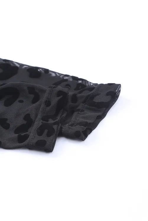 Body con estampado tipo leopardo de terciopelo