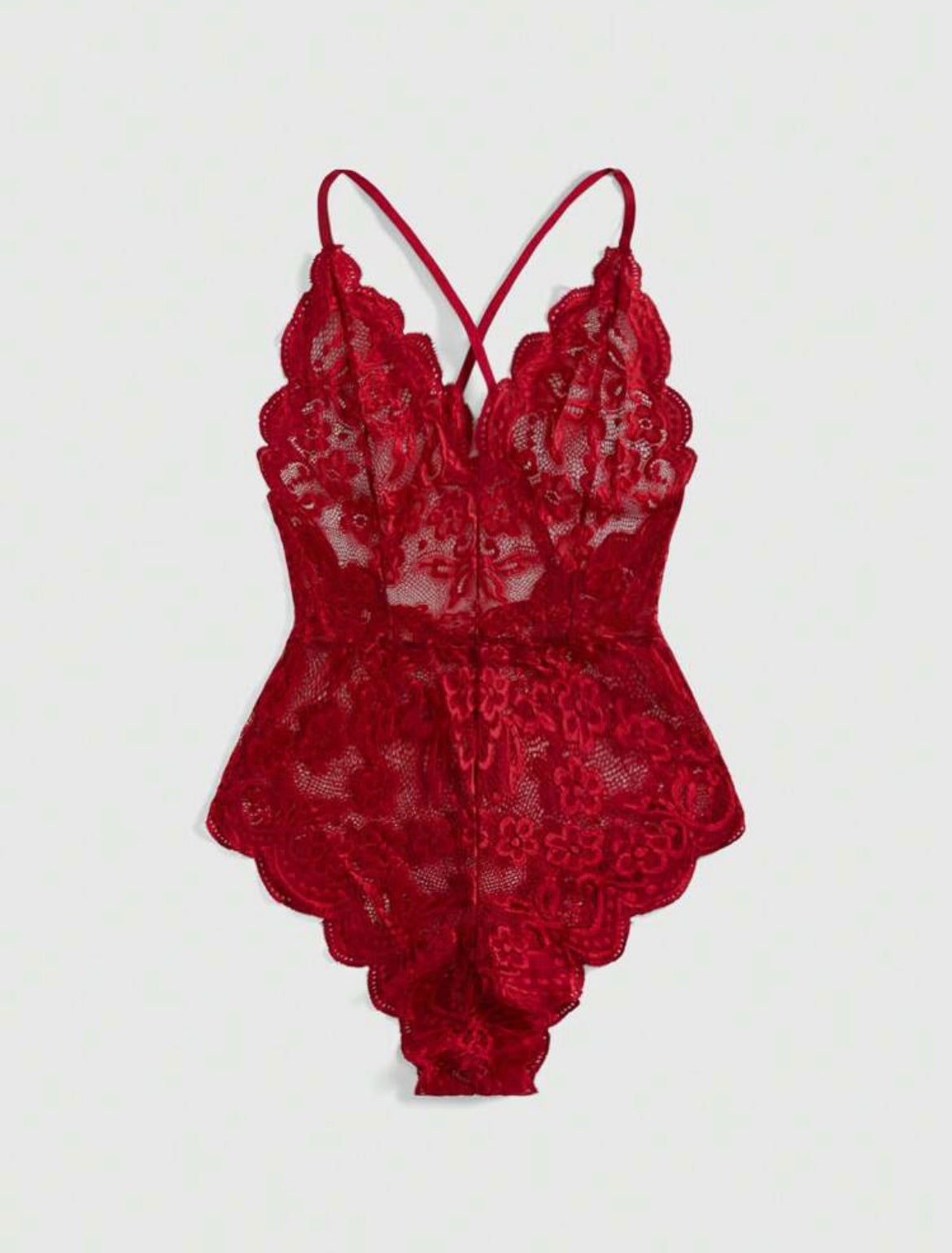 Body de encaje con espalda cruzada