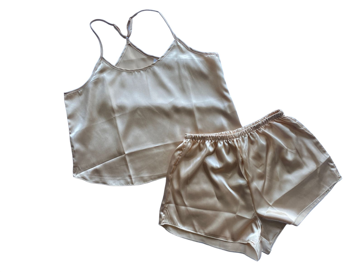 Pijama de satín espalda cruzada