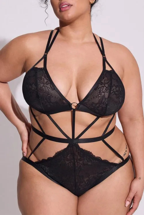 Body con varias tiras en el abdomen y espalda