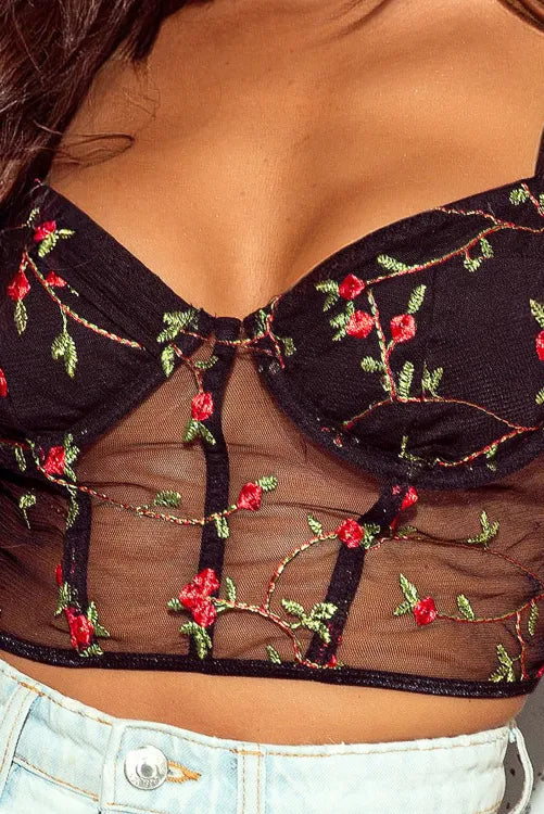 Bustier con diseño floral