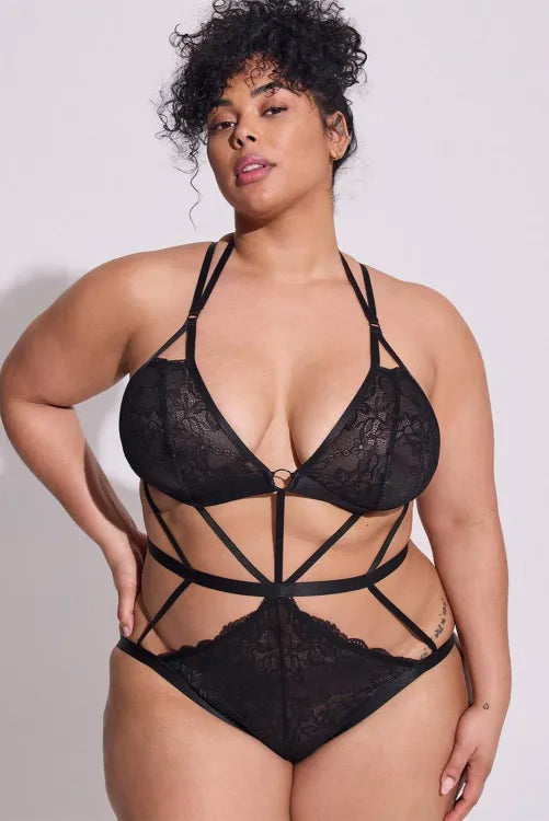 Body con varias tiras en el abdomen y espalda