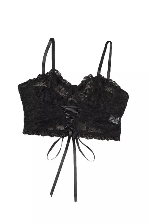 Bralette de encaje con varilla y listones