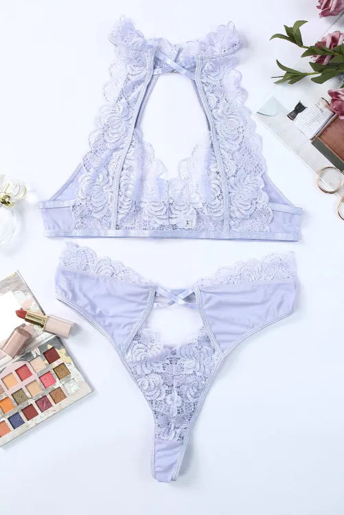 Coordinado halter de encaje