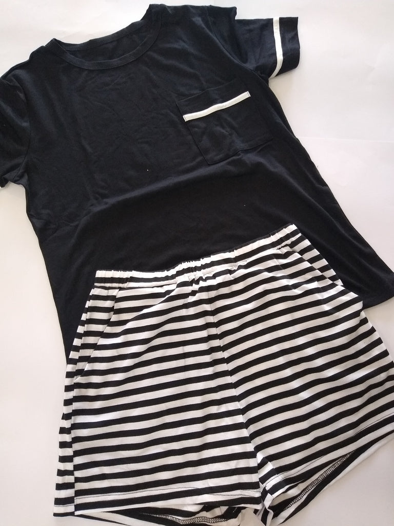 Pijama short rayas