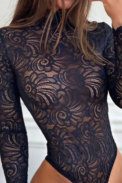 Body de encaje manga larga
