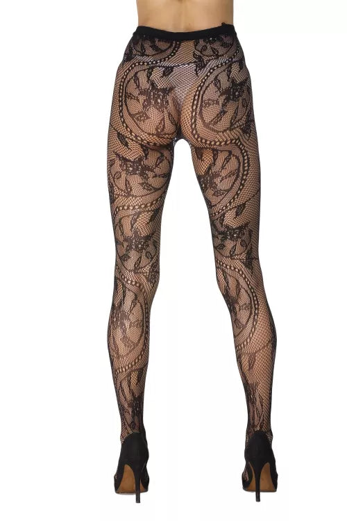 Pantie medias con diseño de hojas