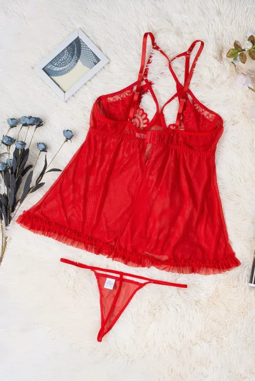 Baby doll con arnes y abertura