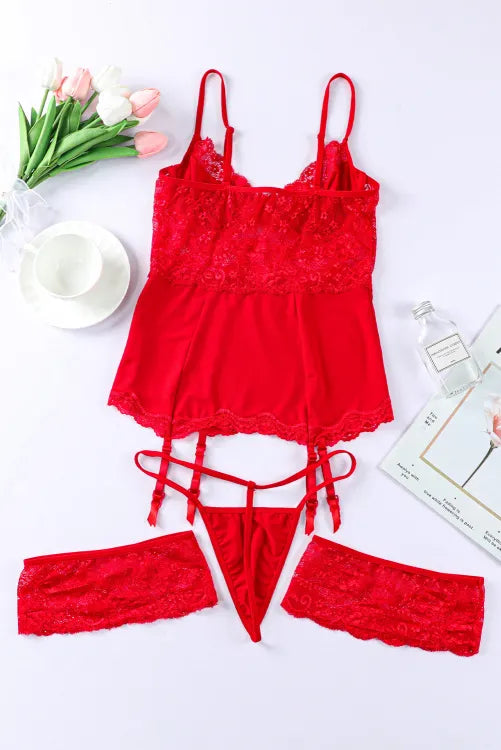 Baby doll con liguero y ligas