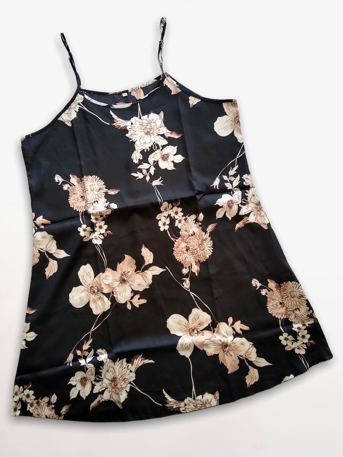 Vestido de satín con estampado floral