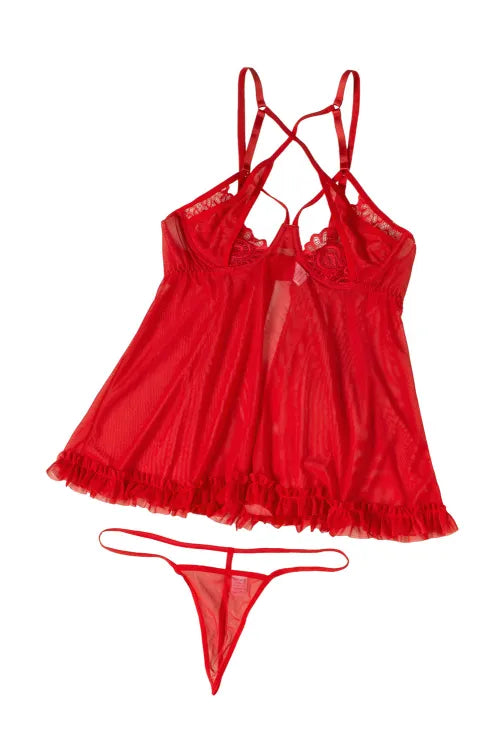 Baby doll con arnes y abertura