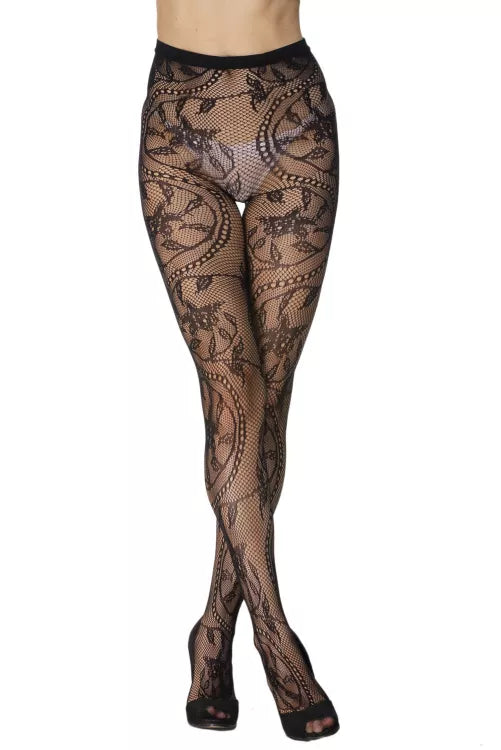 Pantie medias con diseño de hojas