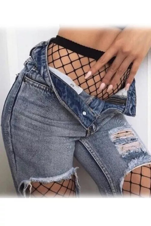 Pantie medias de red cuadro grande